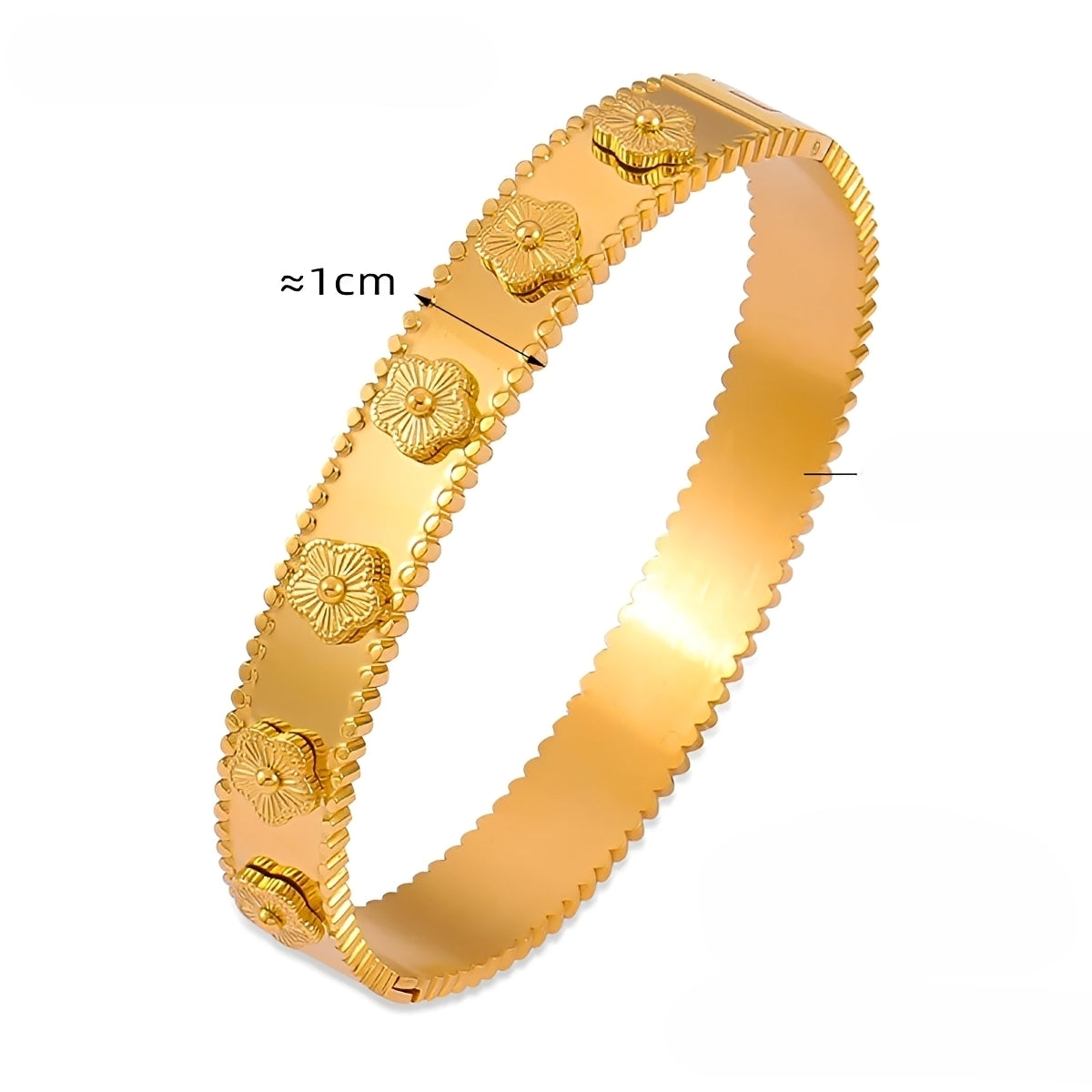 Bianca – Pulsera Floral Retro con Textura Elegante