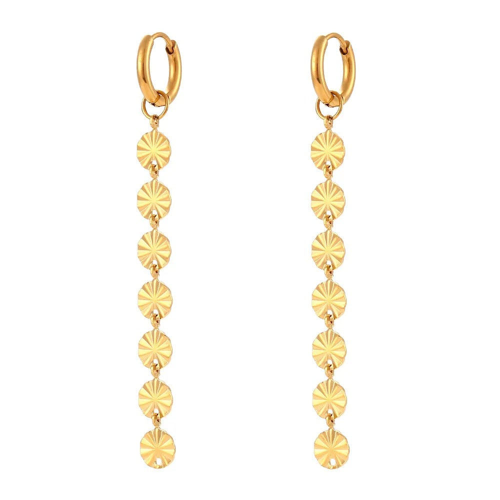 Lou – Pendientes Colgantes Dorados