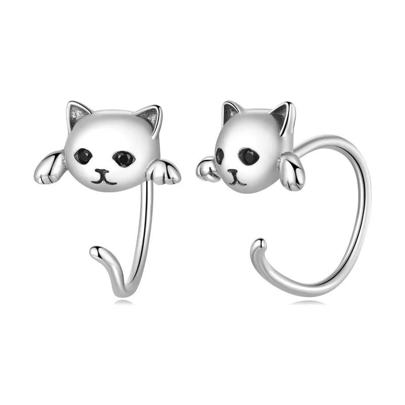 Katrin – Pendientes de Gato en Plata