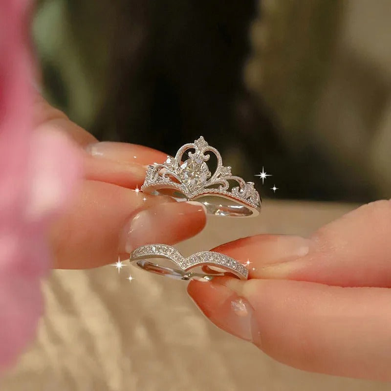 Trisha – Anillos Corona Plata Radiante