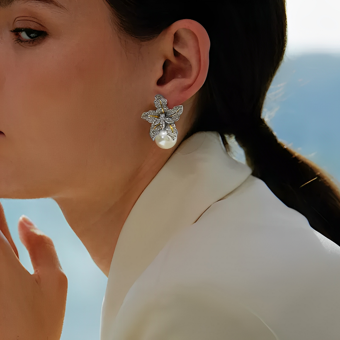 Anemone – Pendientes Elegantes Flor y Perla
