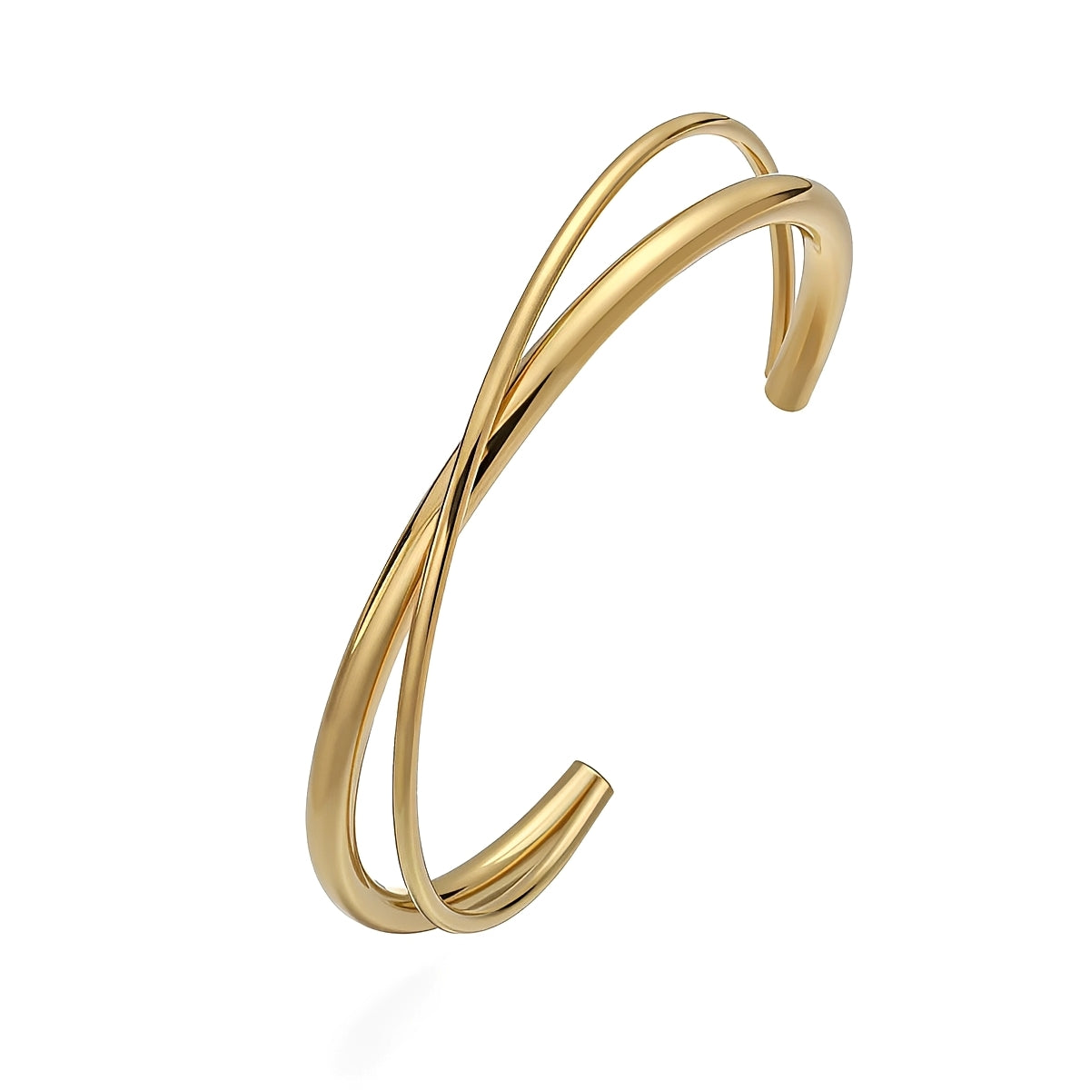 Nellie – Brazalete Dorado Diseño Entrelazado Elegante