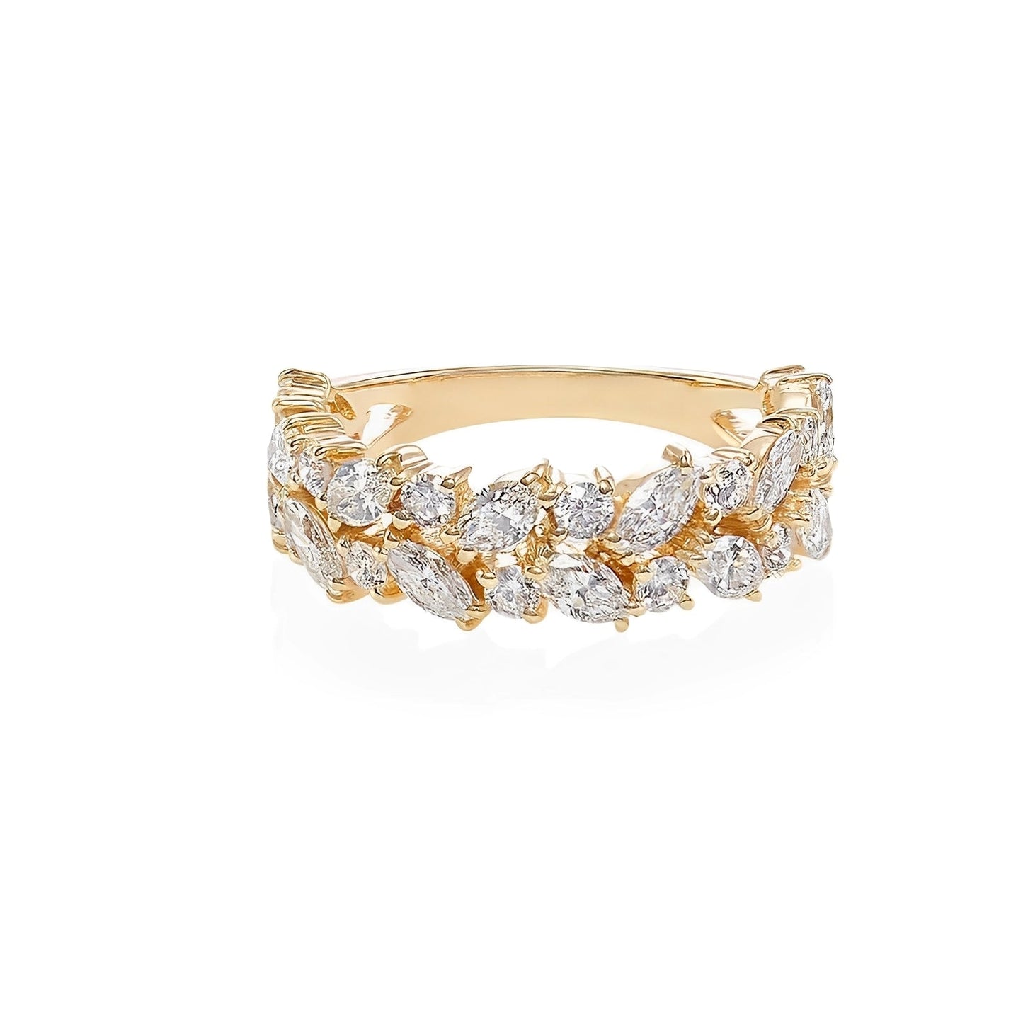 Aeliana – Anillo Vintage Dorado Brillante