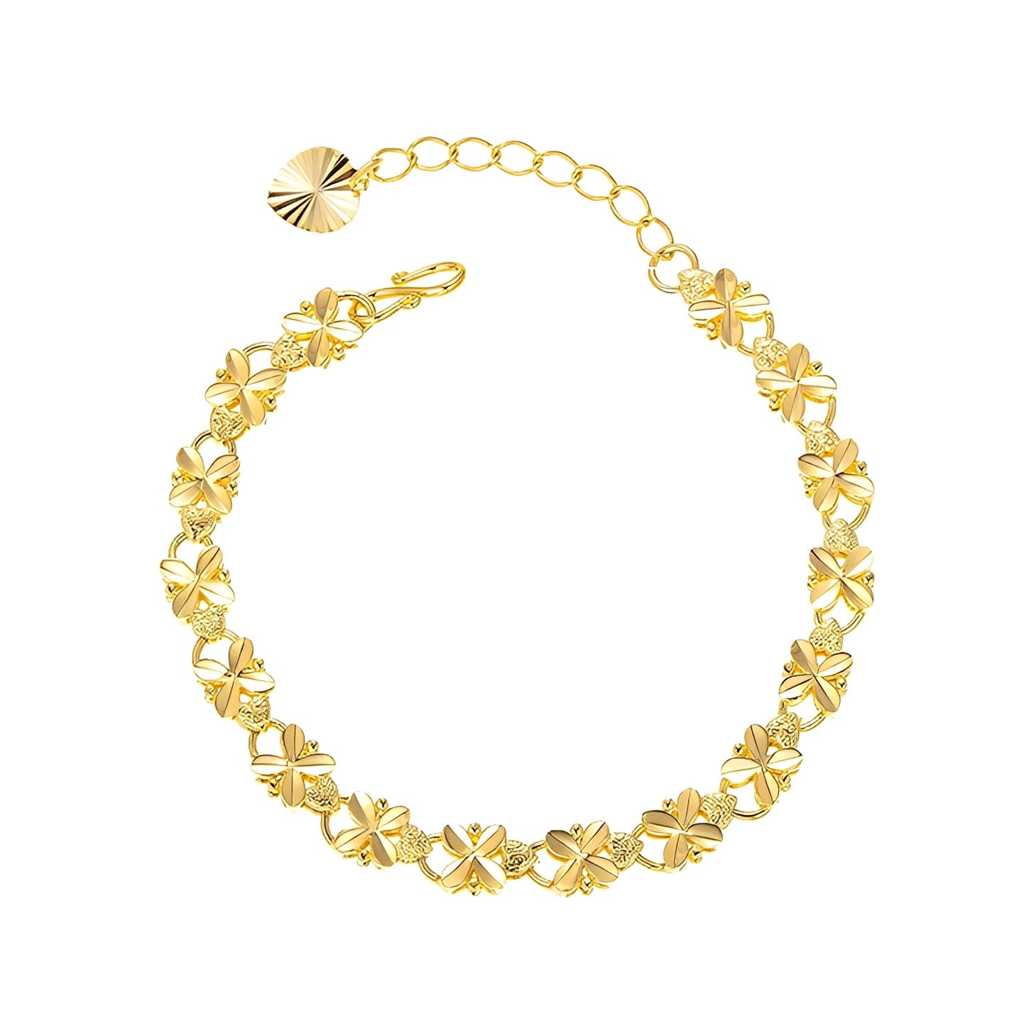 Dalia – Pulsera Vintage de Oro con Margaritas