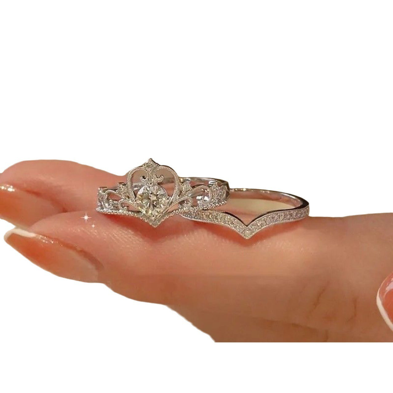 Trisha – Anillos Corona Plata Radiante
