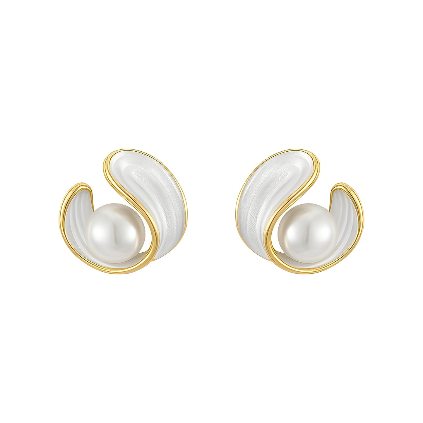 Aimee – Pendientes de Lujo con Ópalo Blanco y Perlas en Oro
