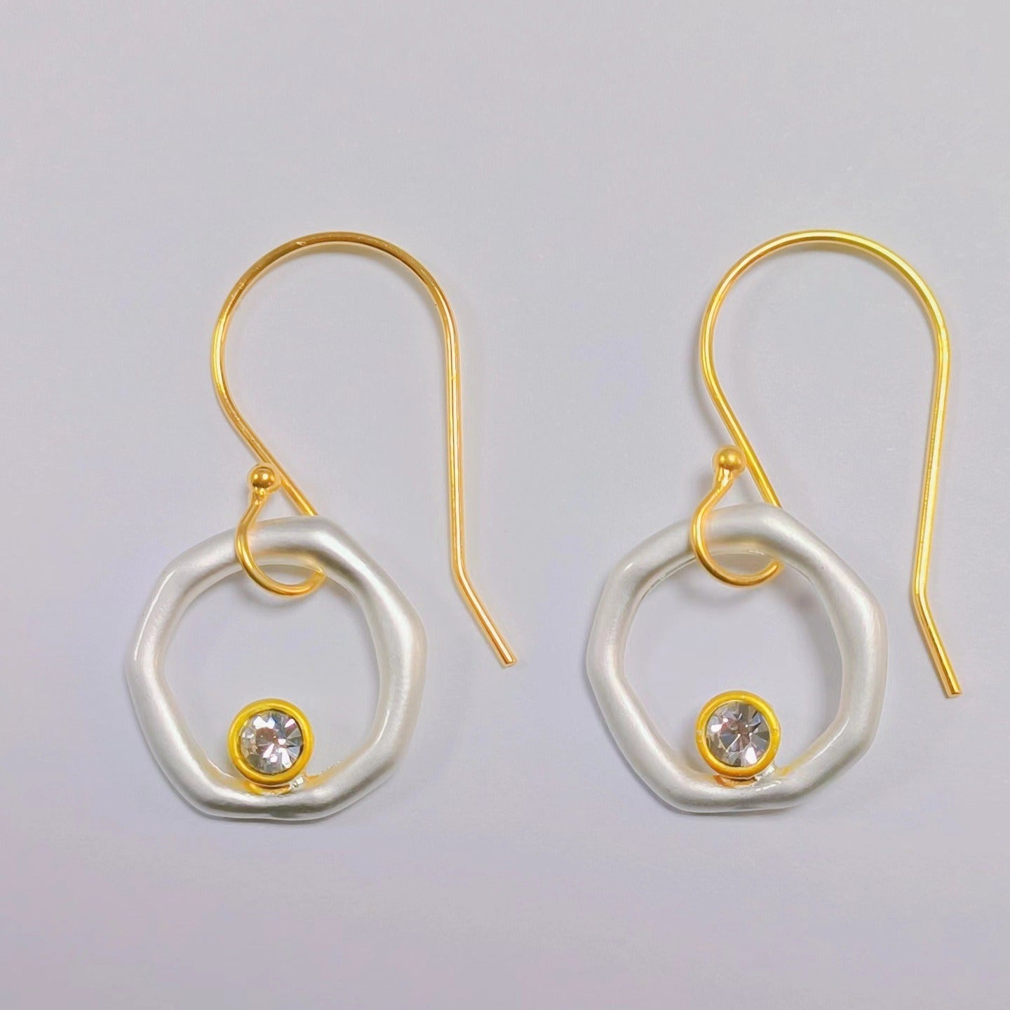 Zia – Pendientes Vintage Circonita Oro & Plata