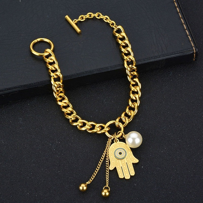 Sue – Pulsera Mano de Fátima con Cadena