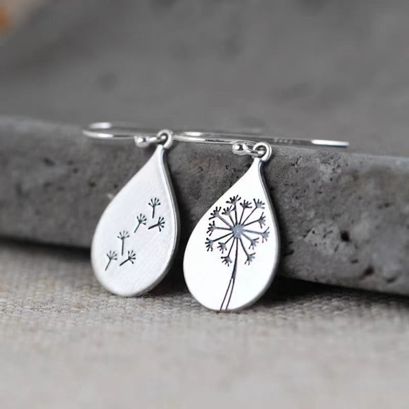 Diane – Pendientes Vintage Flor Plata