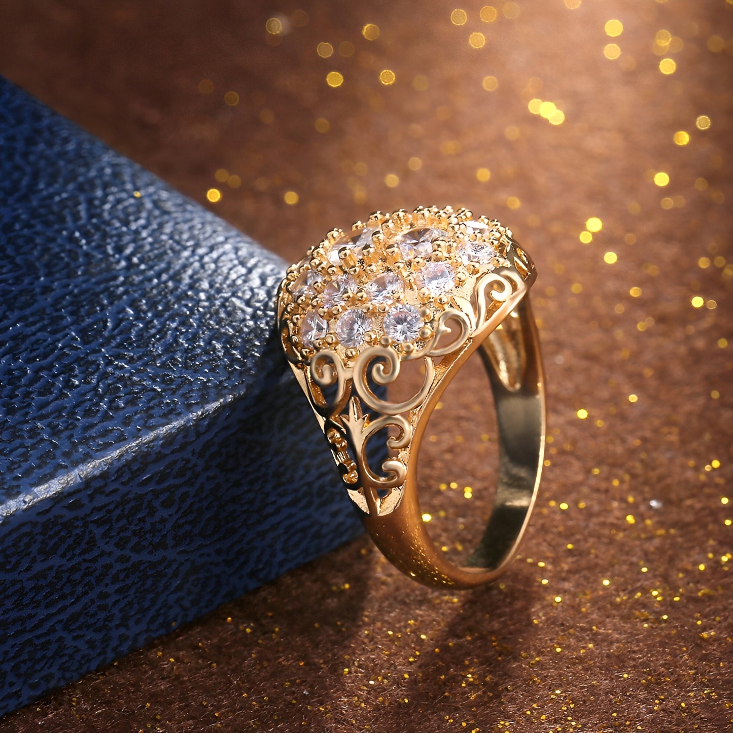 Nessa – Anillo Vintage Redondeado en Dorado Brillante