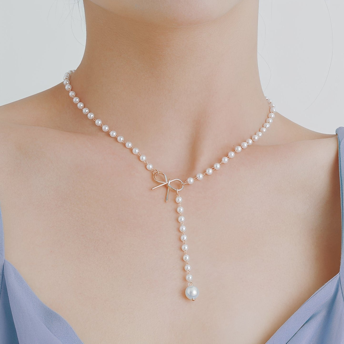Antoneth – Collar Colgante Lazo con Perla