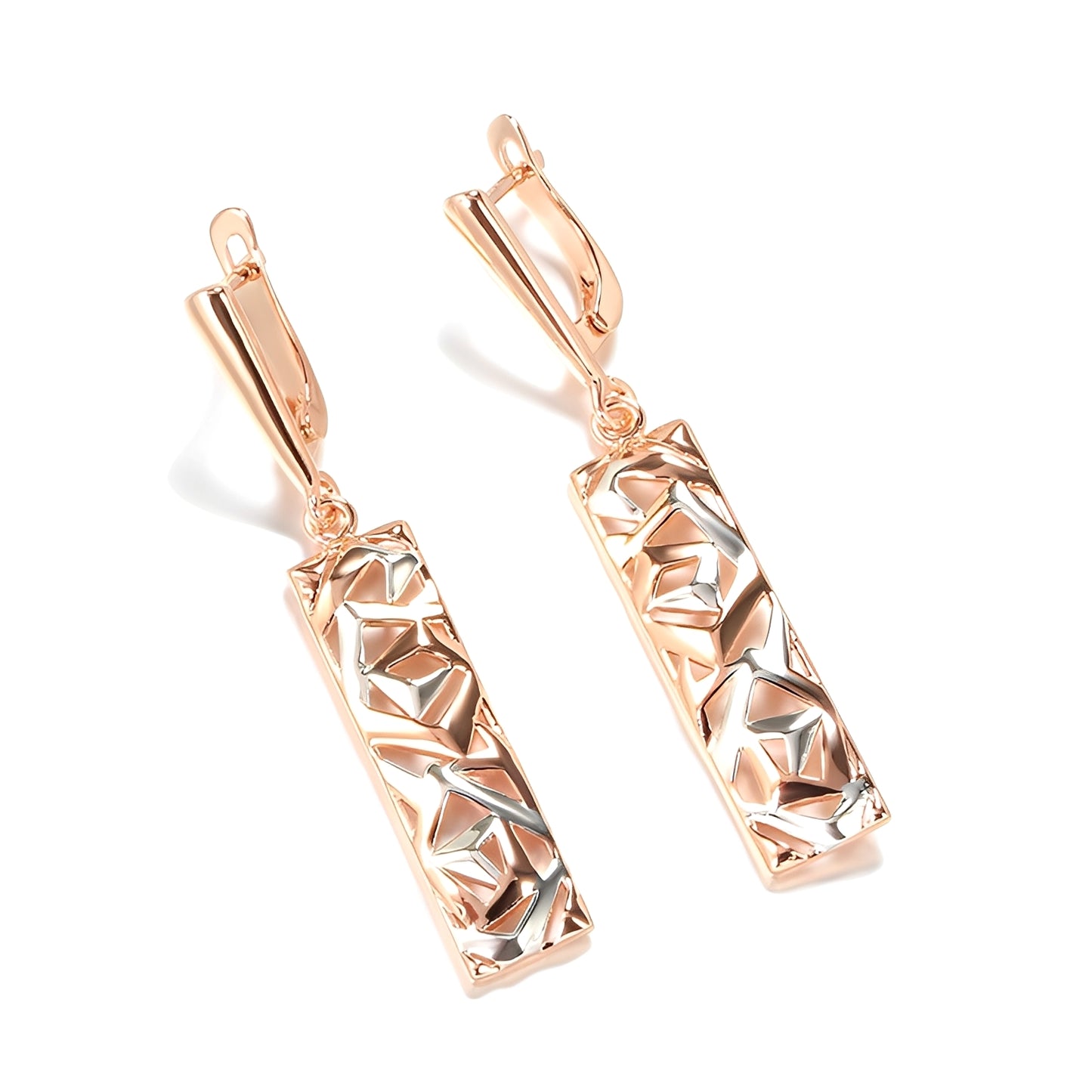 Simone – Pendientes Rectangulares Elegantes en Oro y Plata