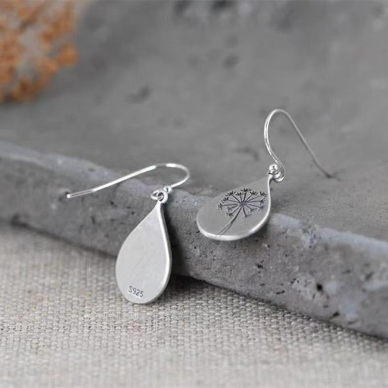 Diane – Pendientes Vintage Flor Plata