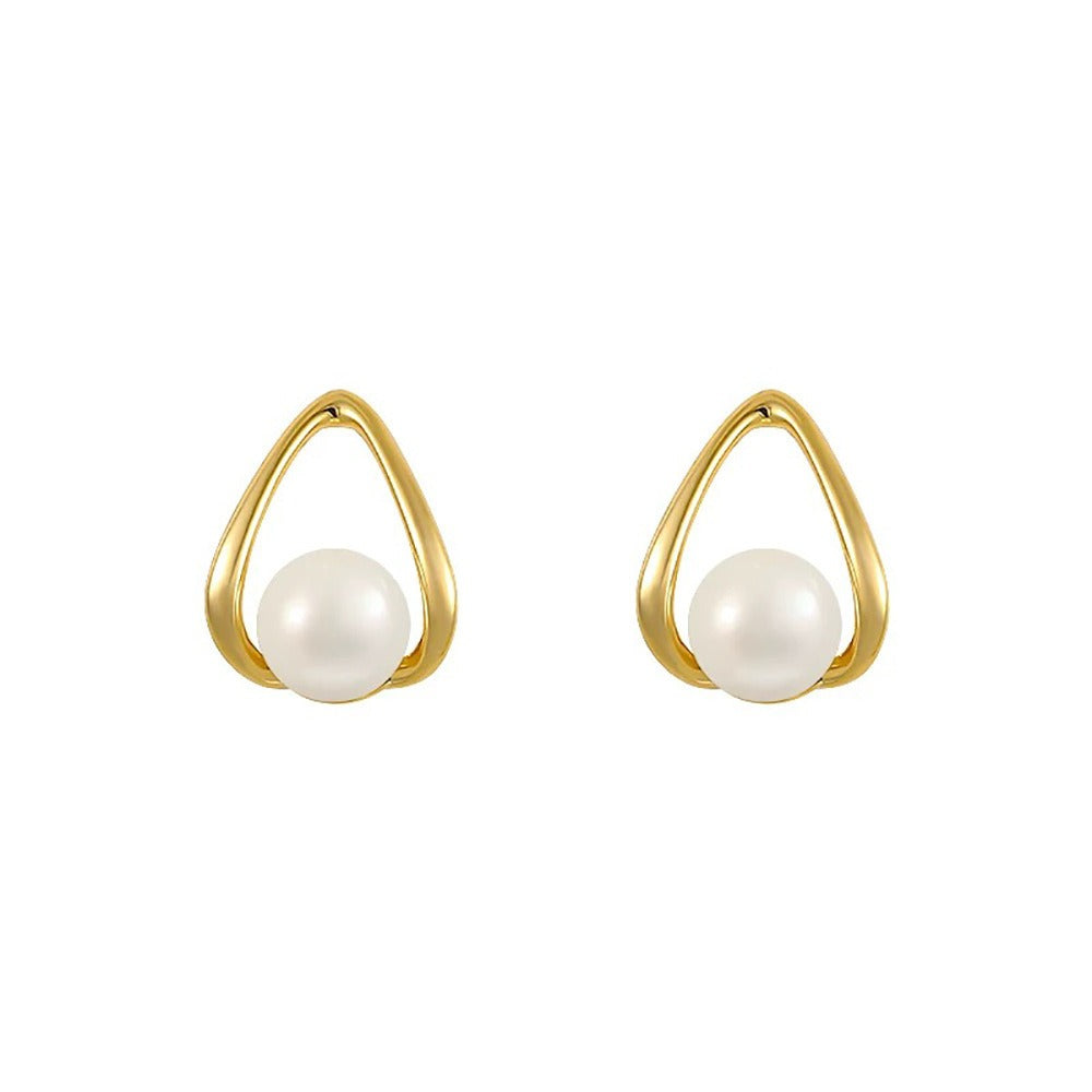 Geah – Pendientes Huecos de Perlas de Oro