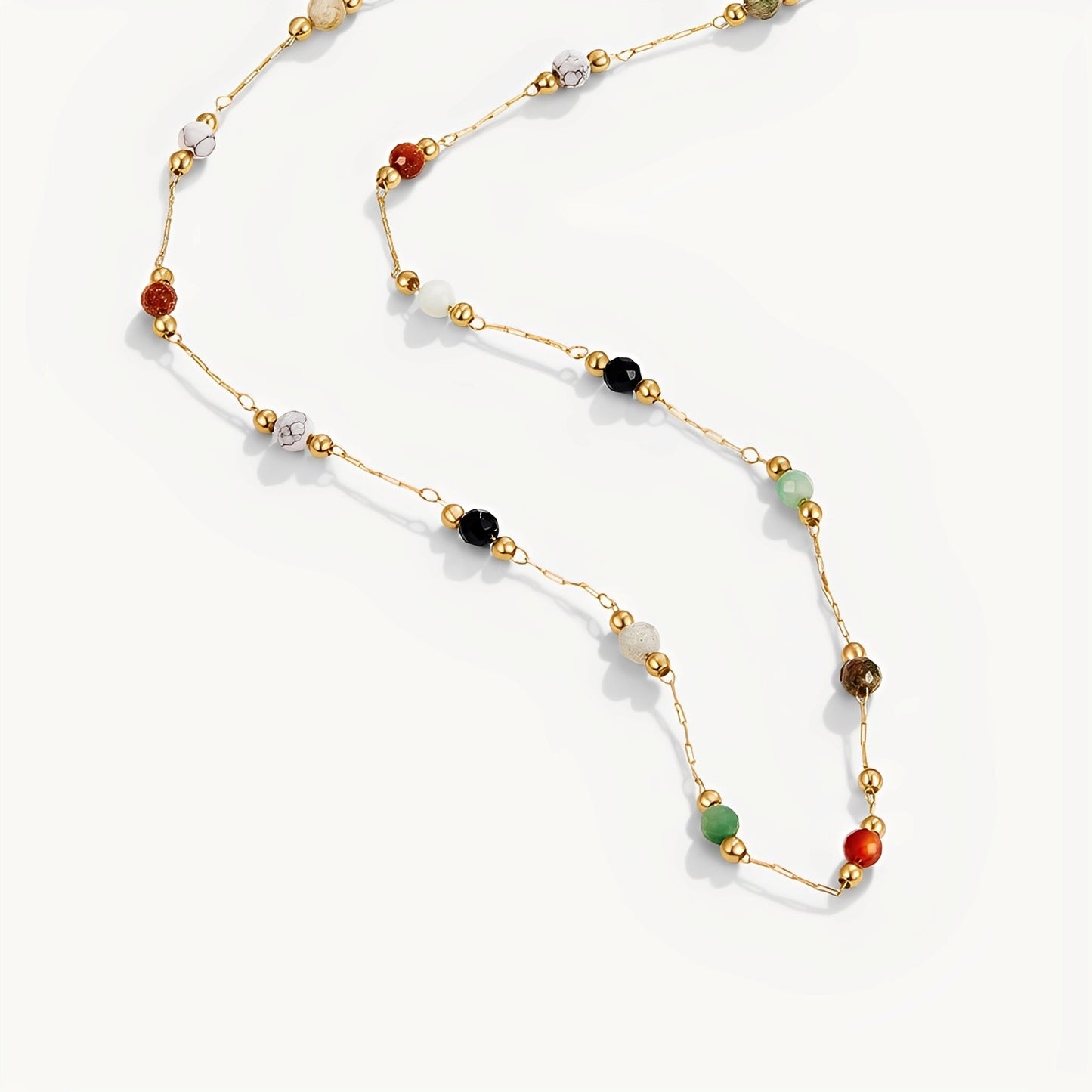 Malou – Collar Eslabones Coloridos con Perlas