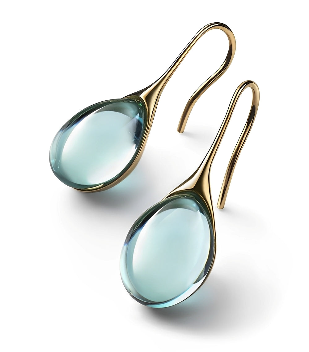 Karen – Pendientes de Cristal Dorado y Plateado