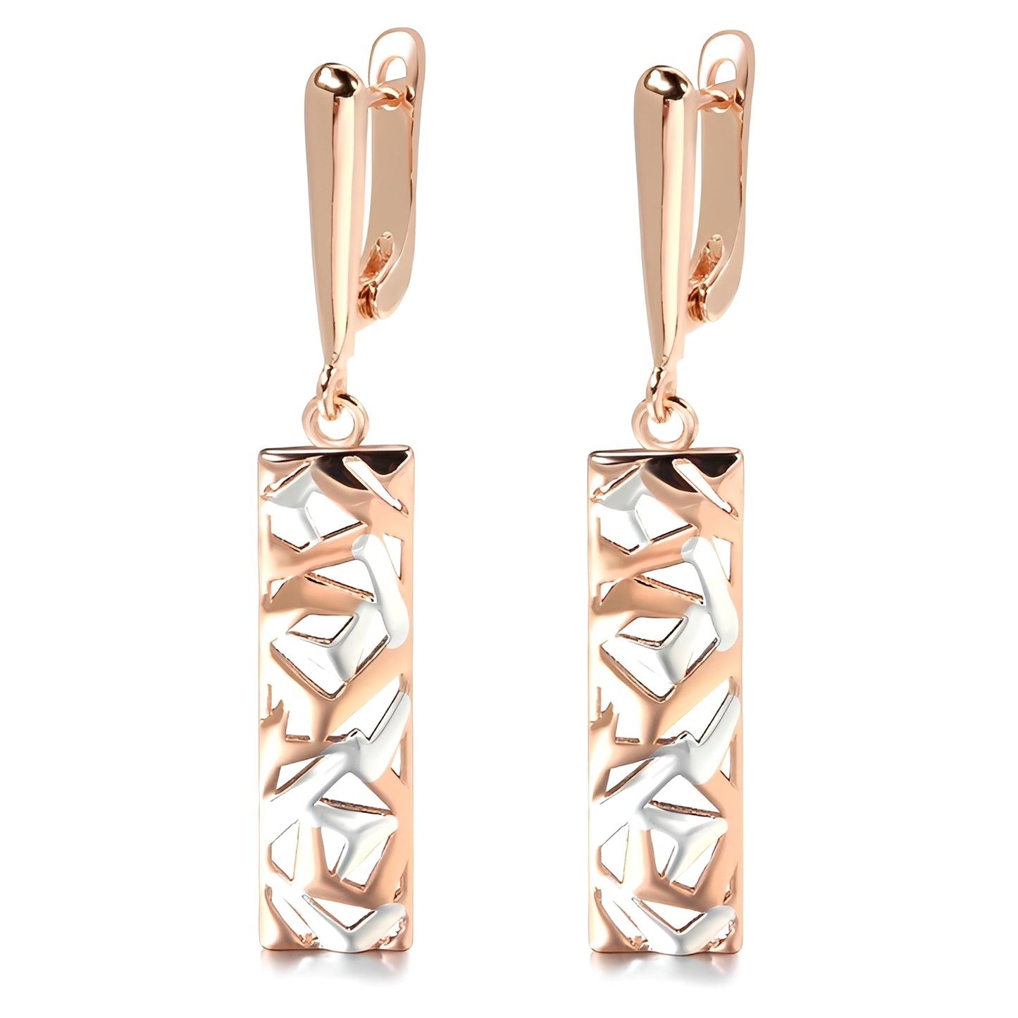 Simone – Pendientes Rectangulares Elegantes en Oro y Plata