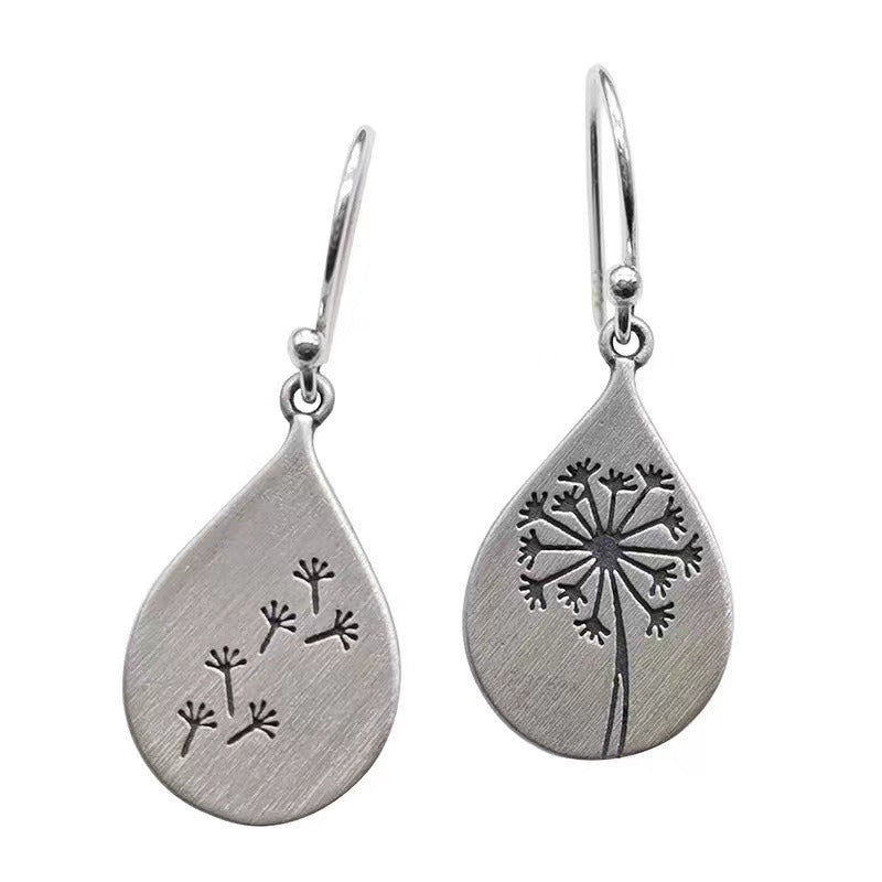 Diane – Pendientes Vintage Flor Plata