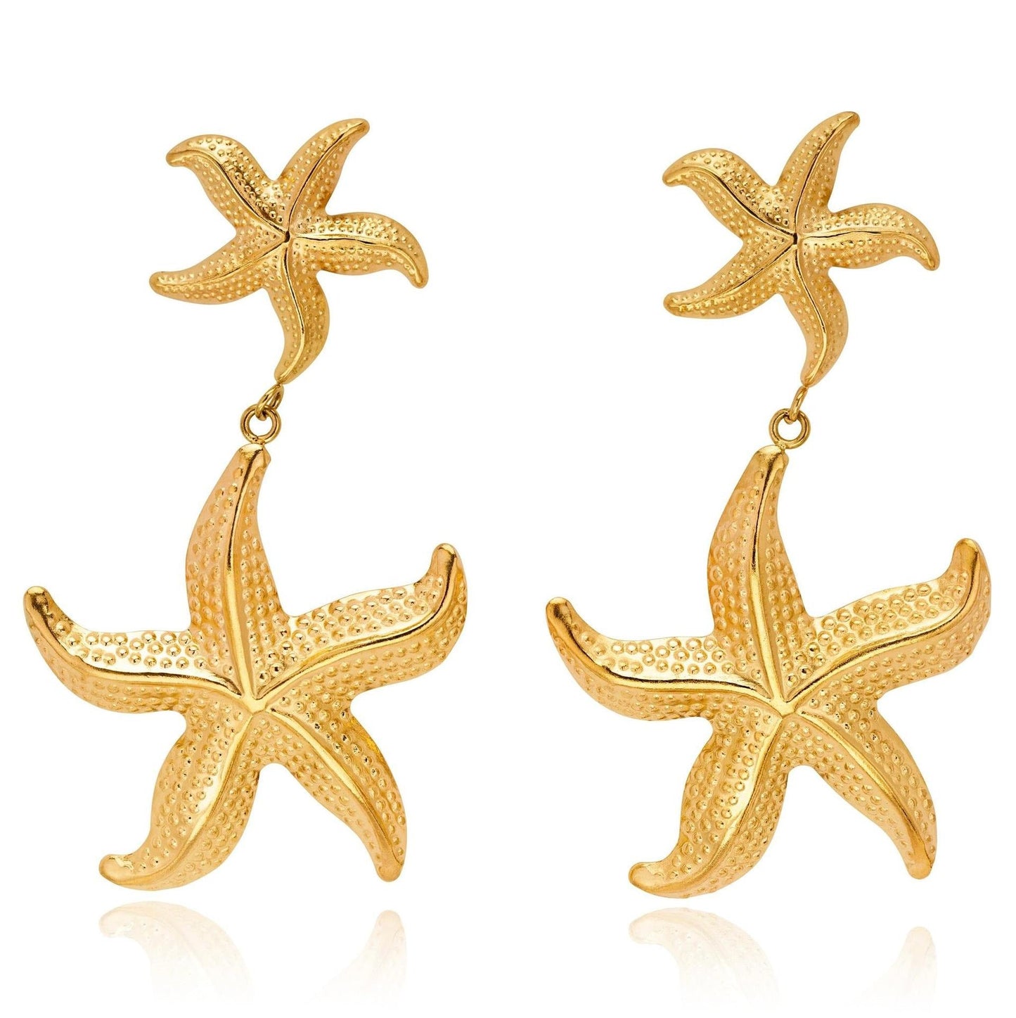 Sanja – Pendientes Colgantes Estrella de Mar Dorados