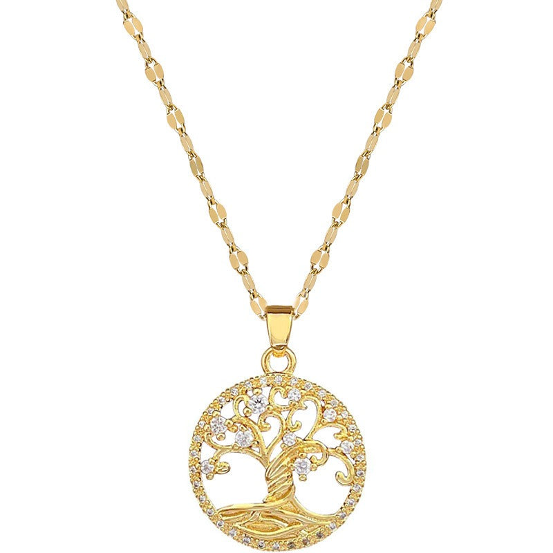 Samira – Collar Árbol de Vida Dorado con Zirconio