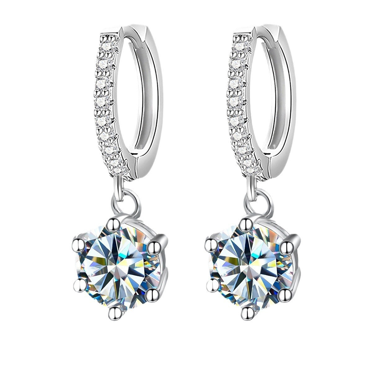 Celina – Pendientes Colgantes Moissanita Elegantes