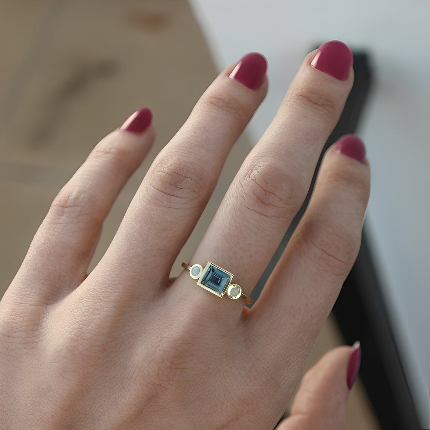 Yara – Set de Anillos Vintage con Cristales Azules