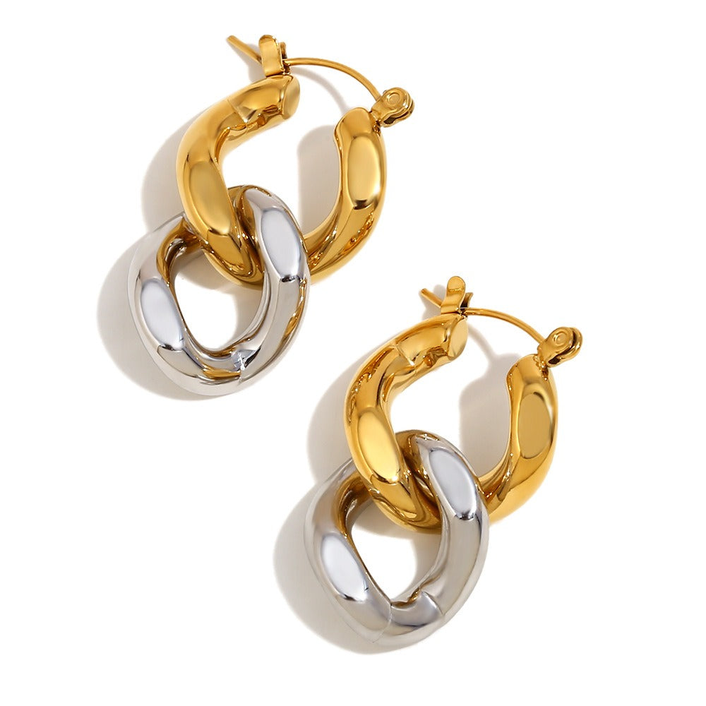 Piper – Pendientes Colgantes de Cadena Bicolor