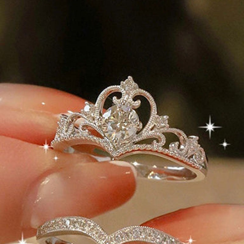 Trisha – Anillos Corona Plata Radiante
