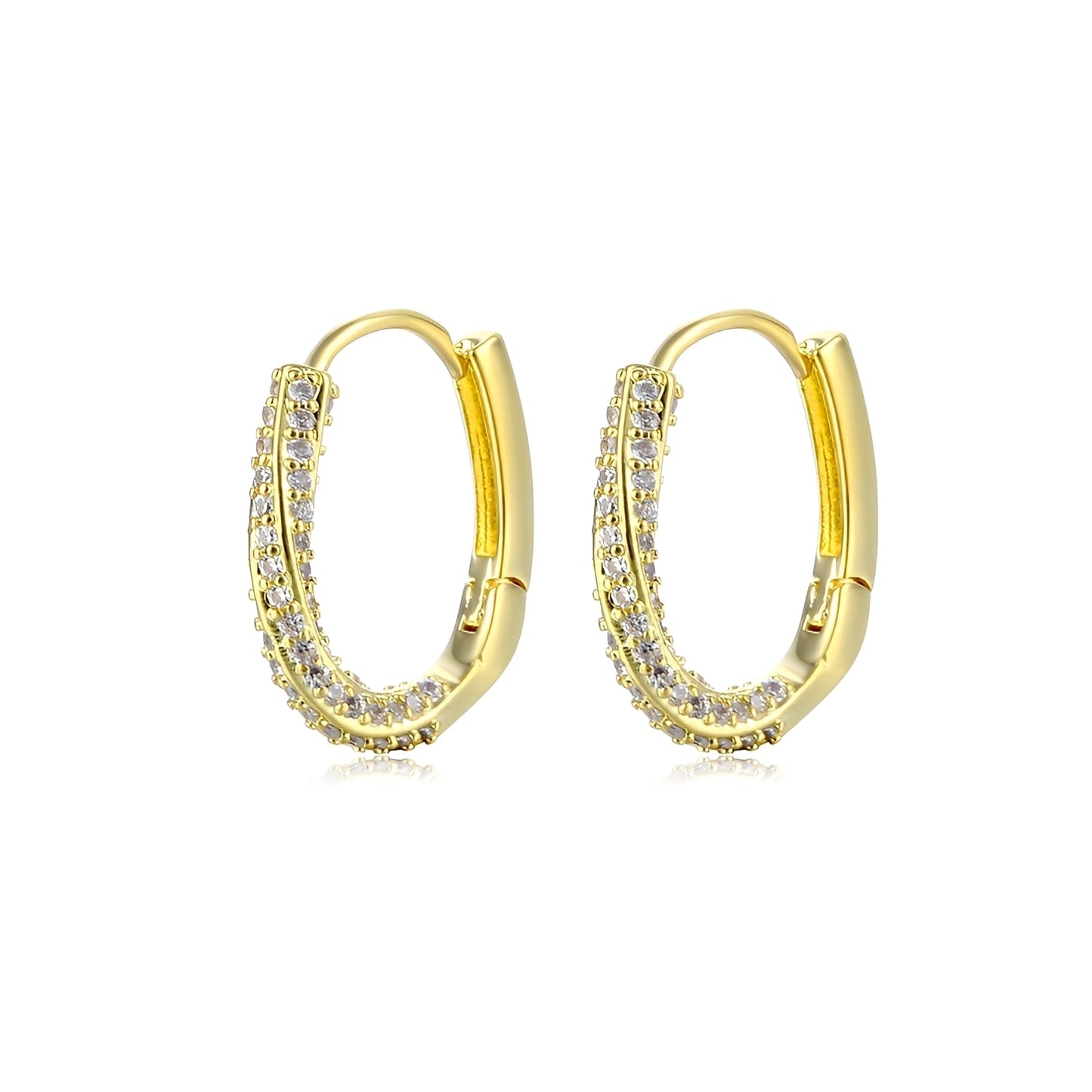 Jiya – Aretes de Oro Brillante Irregulares