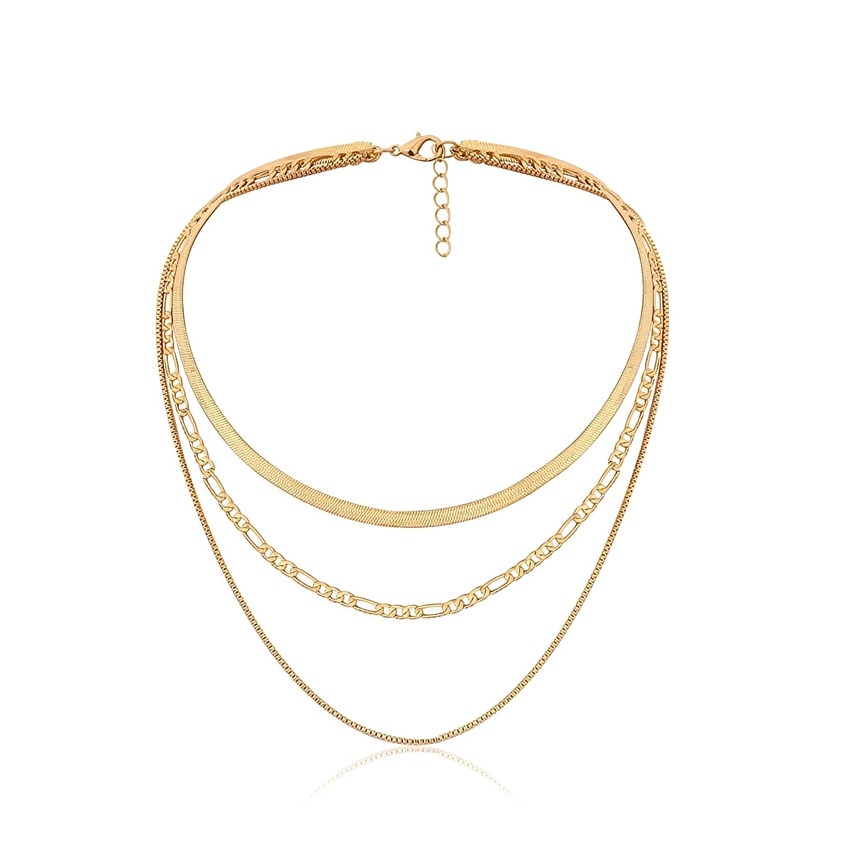 Kaida – Collar Multicapa Cadena Geométrica Elegante