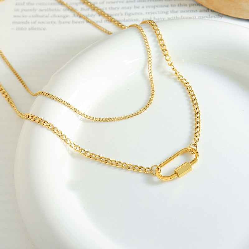 Naia – Collar Geométrico de Doble Capa Elegante