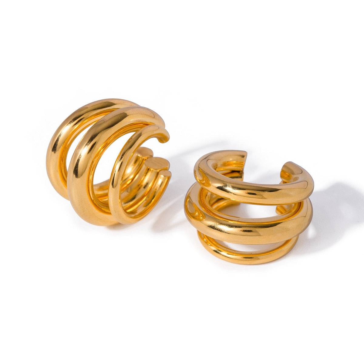 Gigi – Ear Cuff Grande 3 Capas Dorado