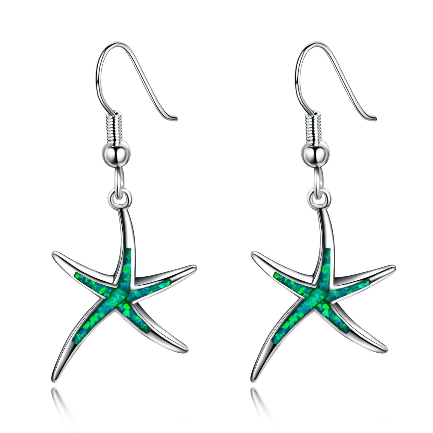Nerina – Pendientes de Estrella de Mar en Ópalo y Plata