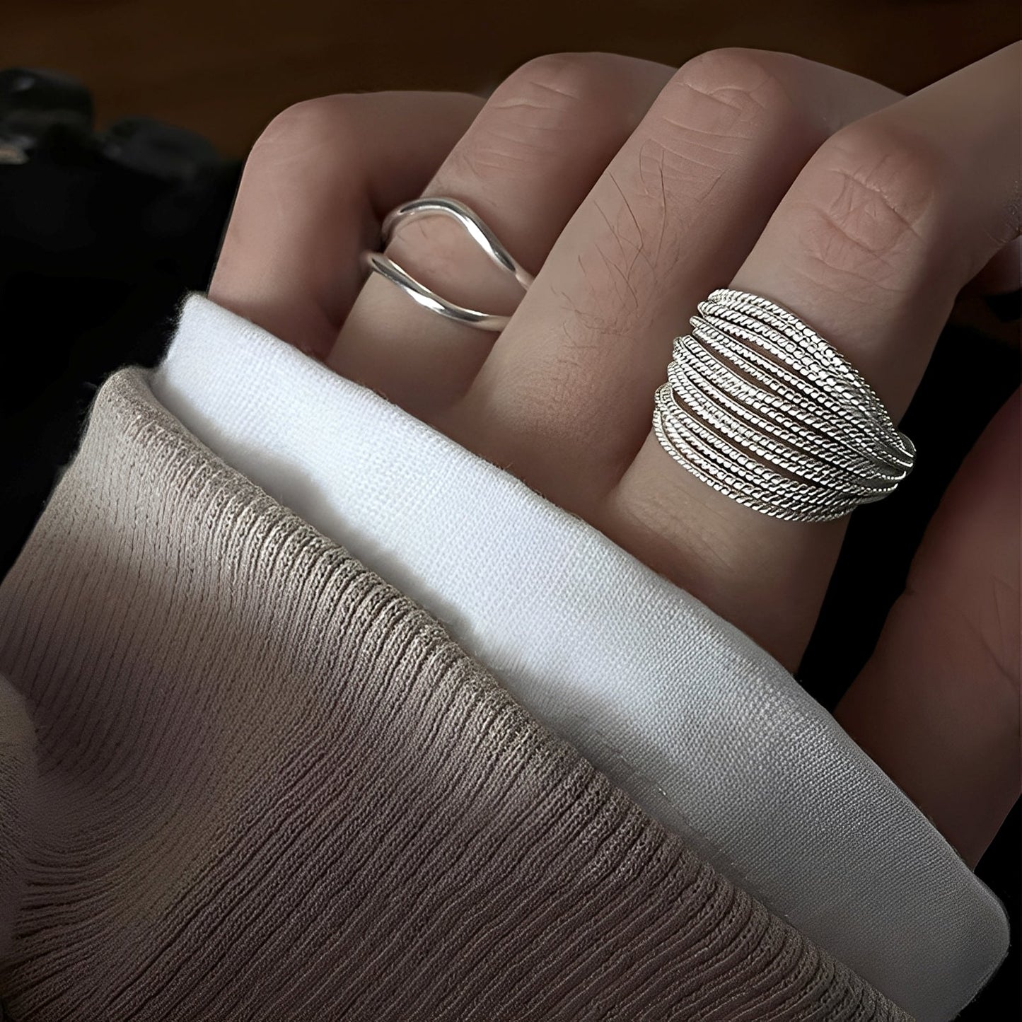 Miley – Anillo Plata Superpuesta