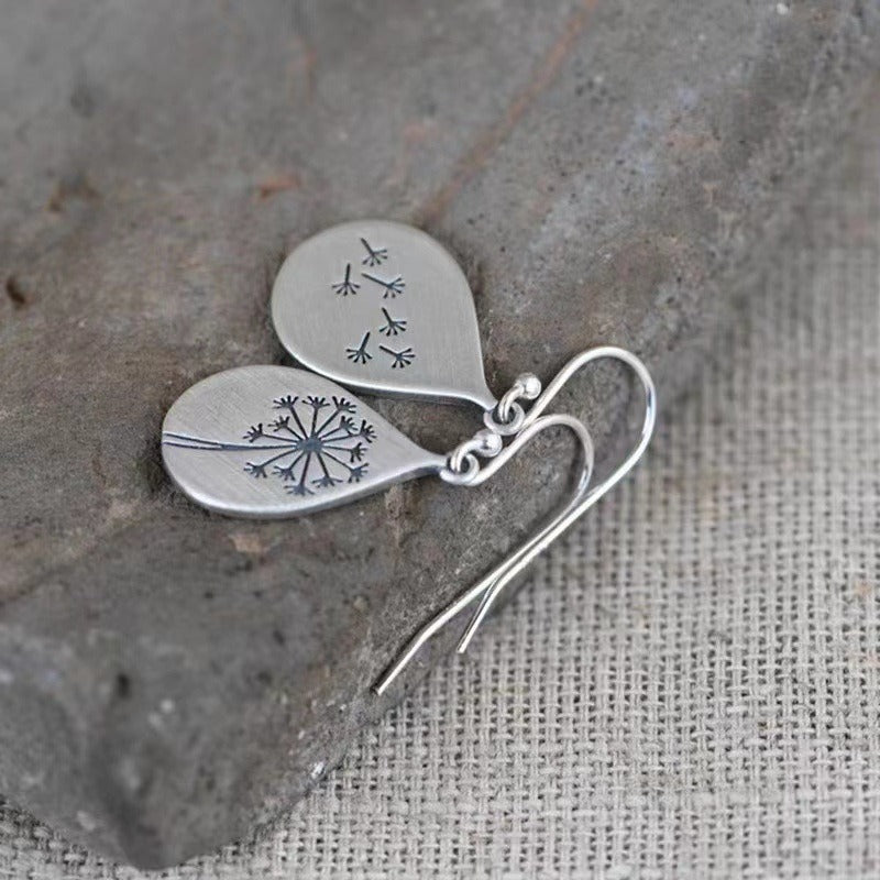 Diane – Pendientes Vintage Flor Plata