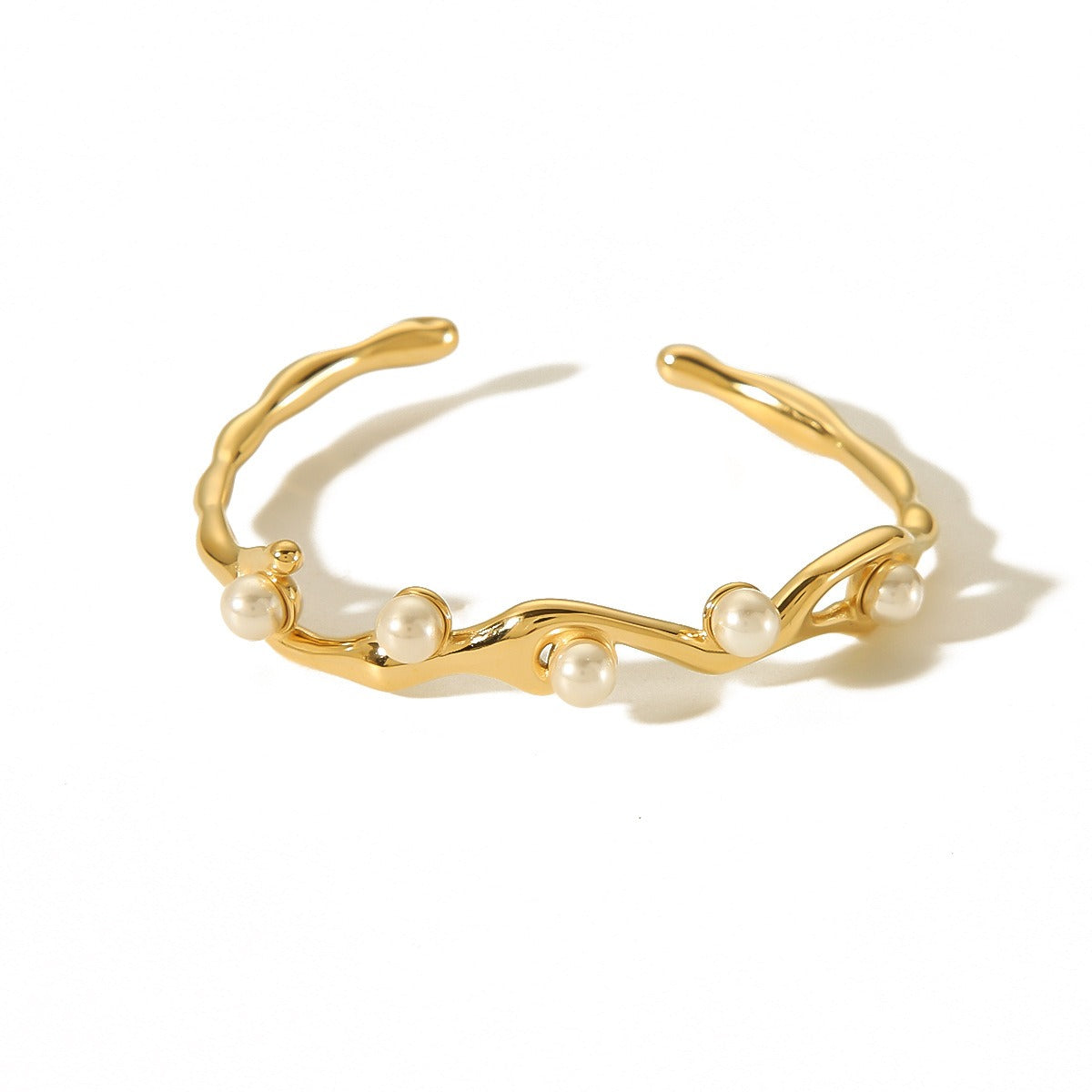 Yeri – Pulsera Abierta Elegante con Perla Vintage