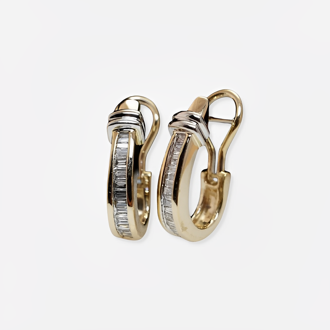 Karina – Pendientes Dorados Vintage con Cristales Incrustados