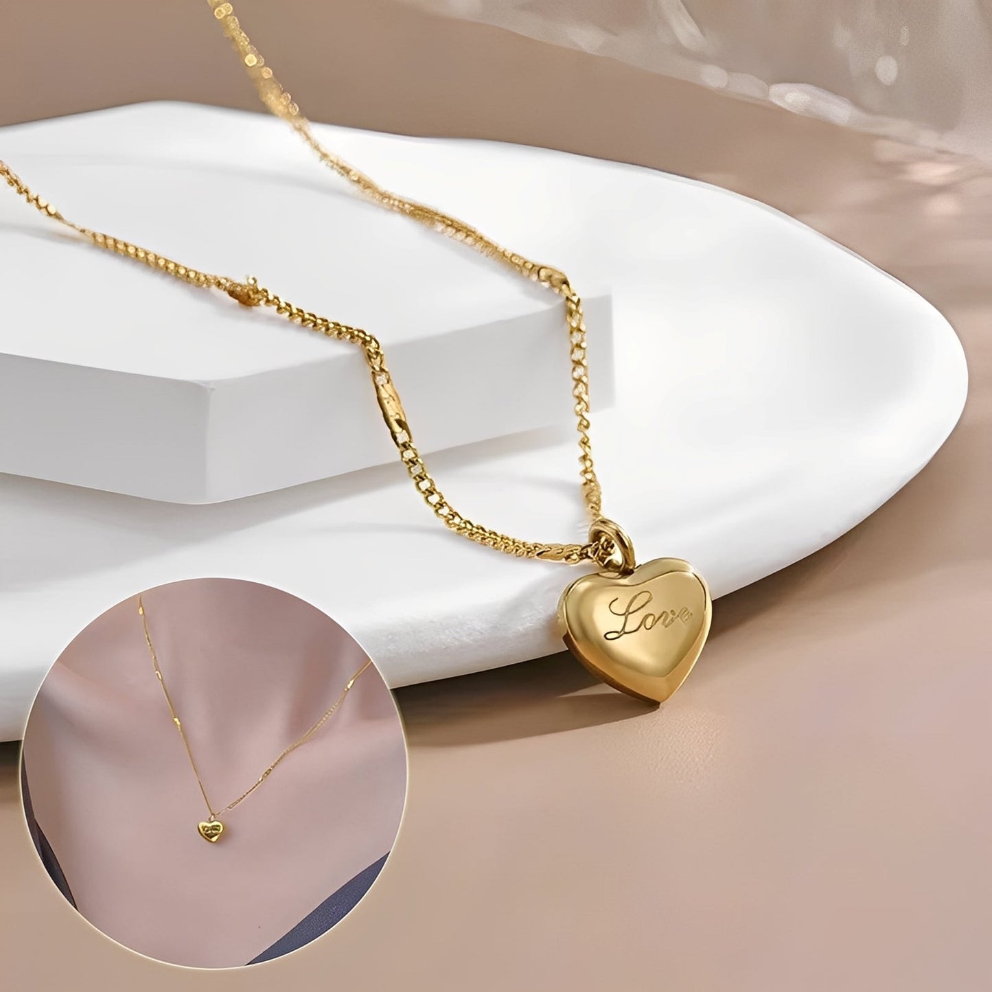 Yumi – Collar Corazón de Oro