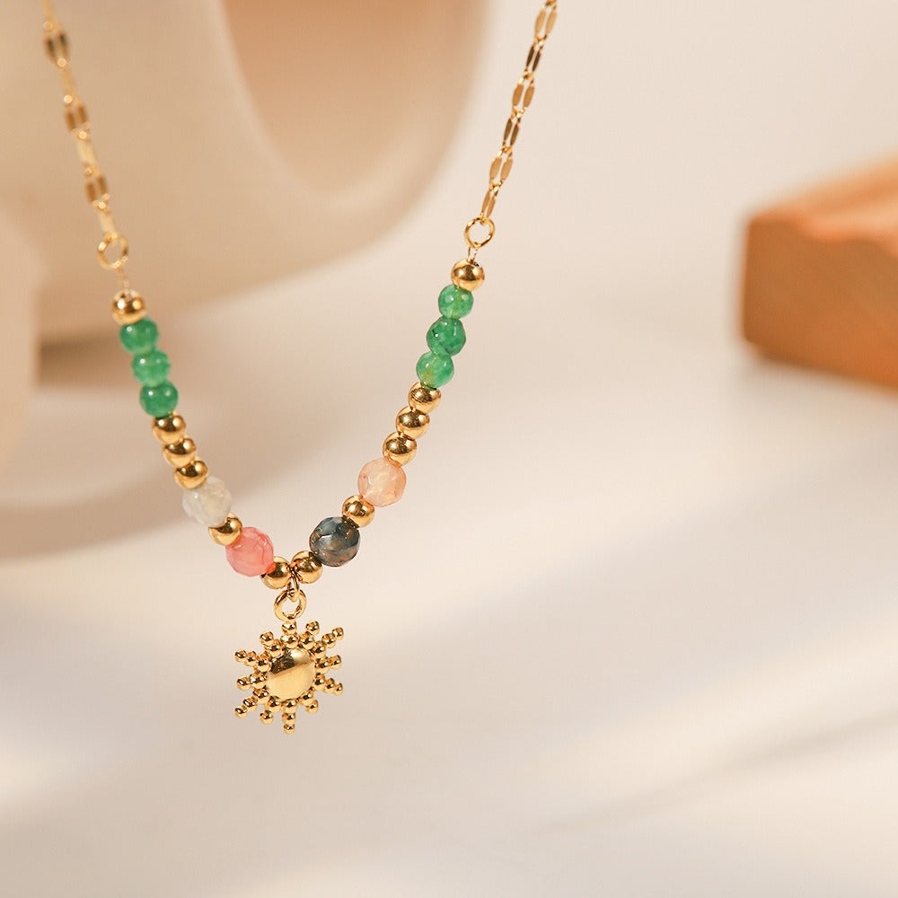 Mindy – Collar Sol Dorado con Piedra Natural