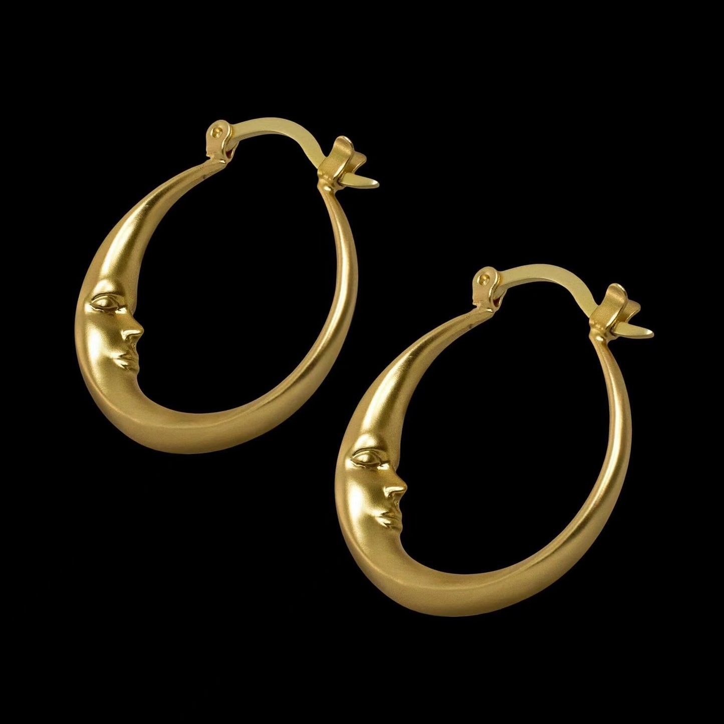 Luna – Pendientes Ovalados Estilo Luna Minimalista