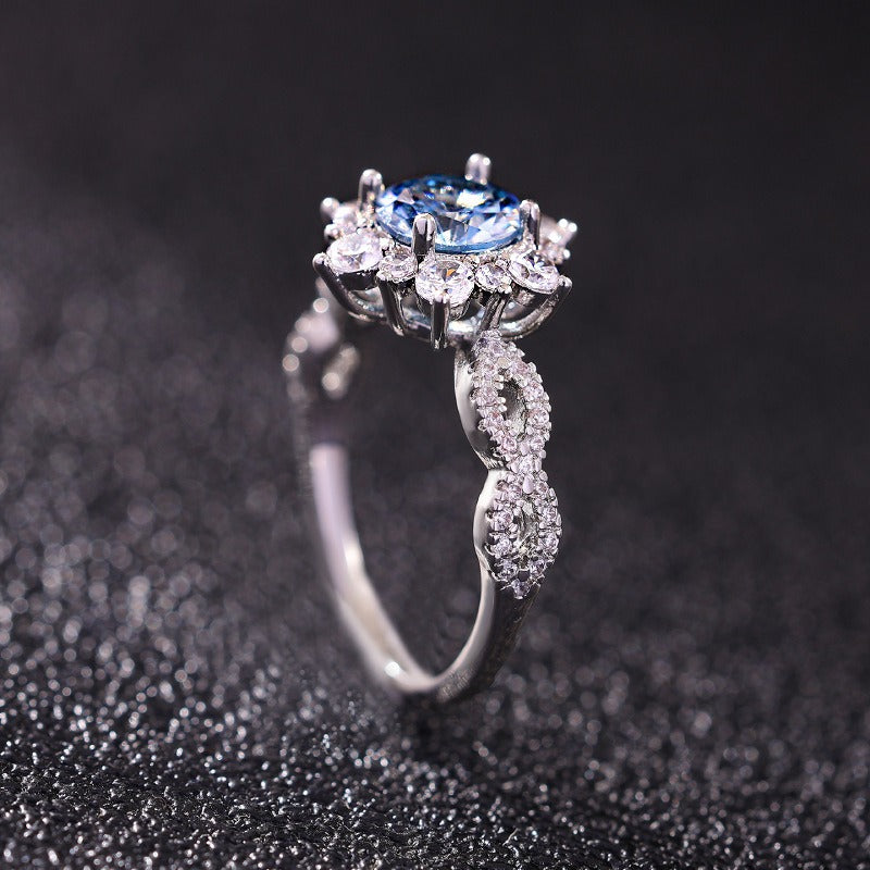 Ophelia – Anillo Flor de Cristal Elegante