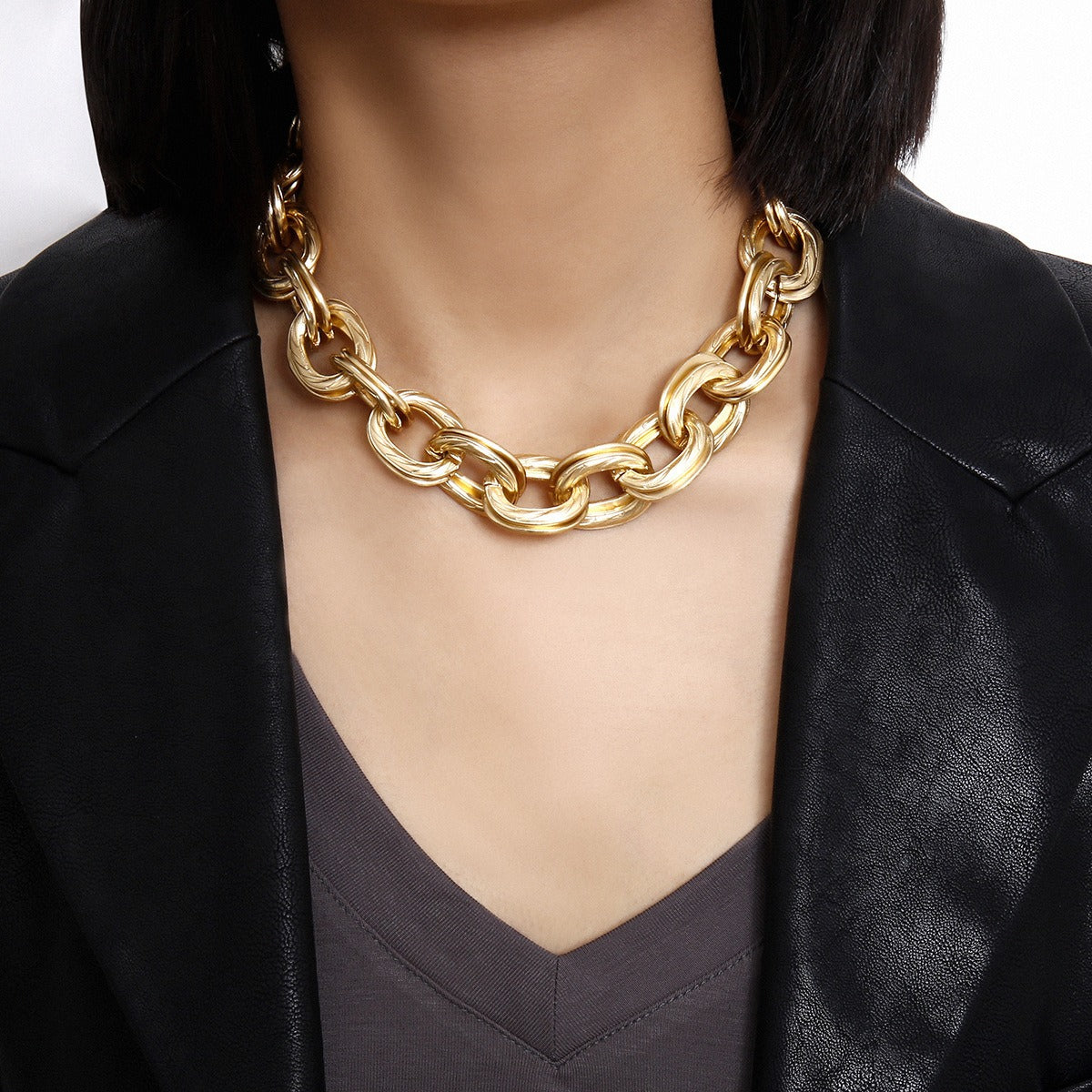 Alessia – Collar Eslabones Gruesos Dorado