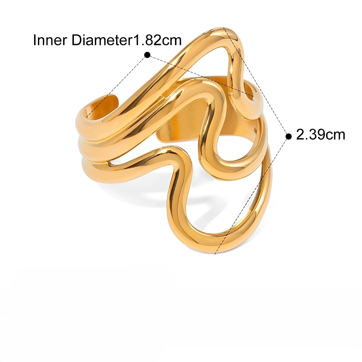 Yerin – Anillo Ondulado Irregular Elegante