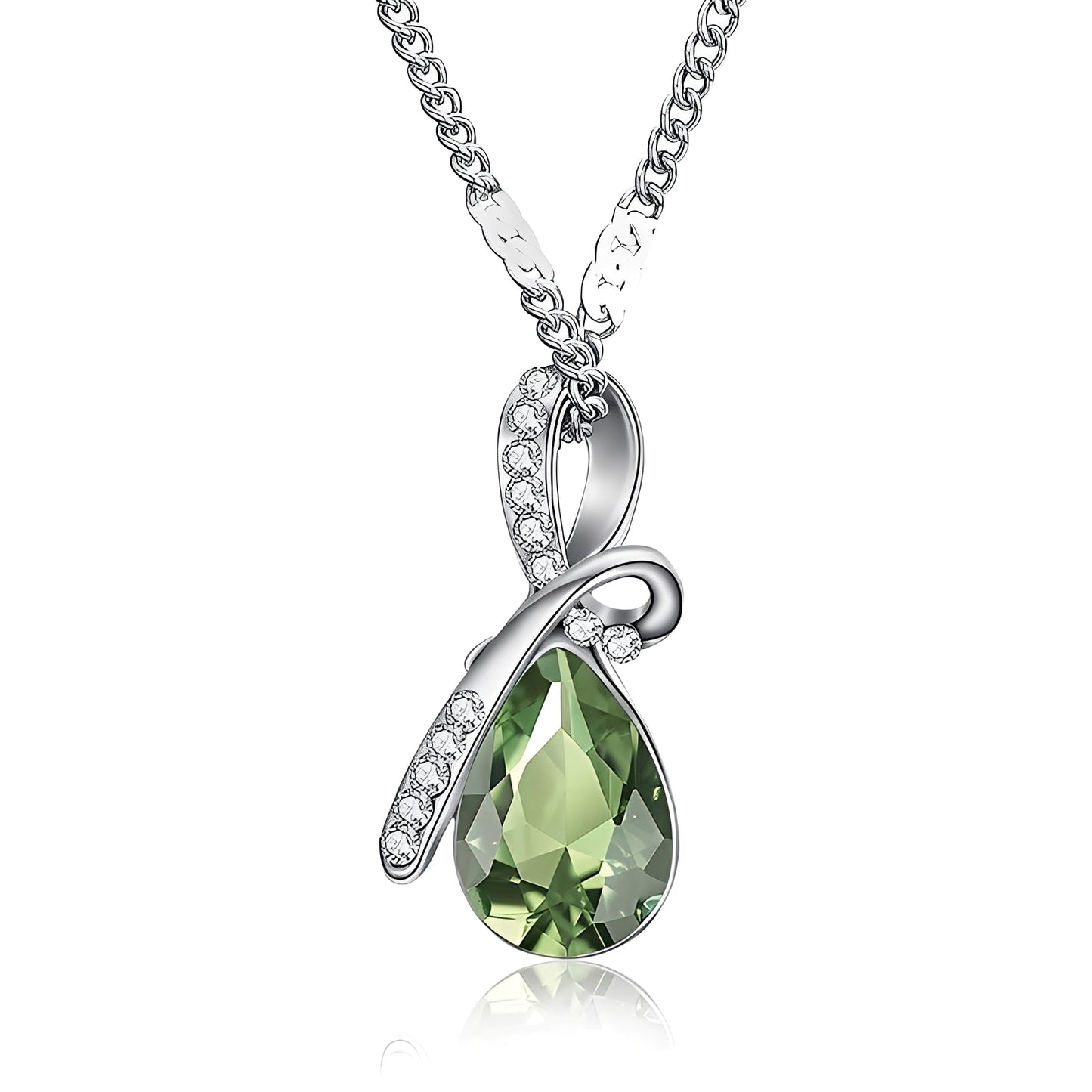Pilar – Collar Cristal Brillante Oro Blanco