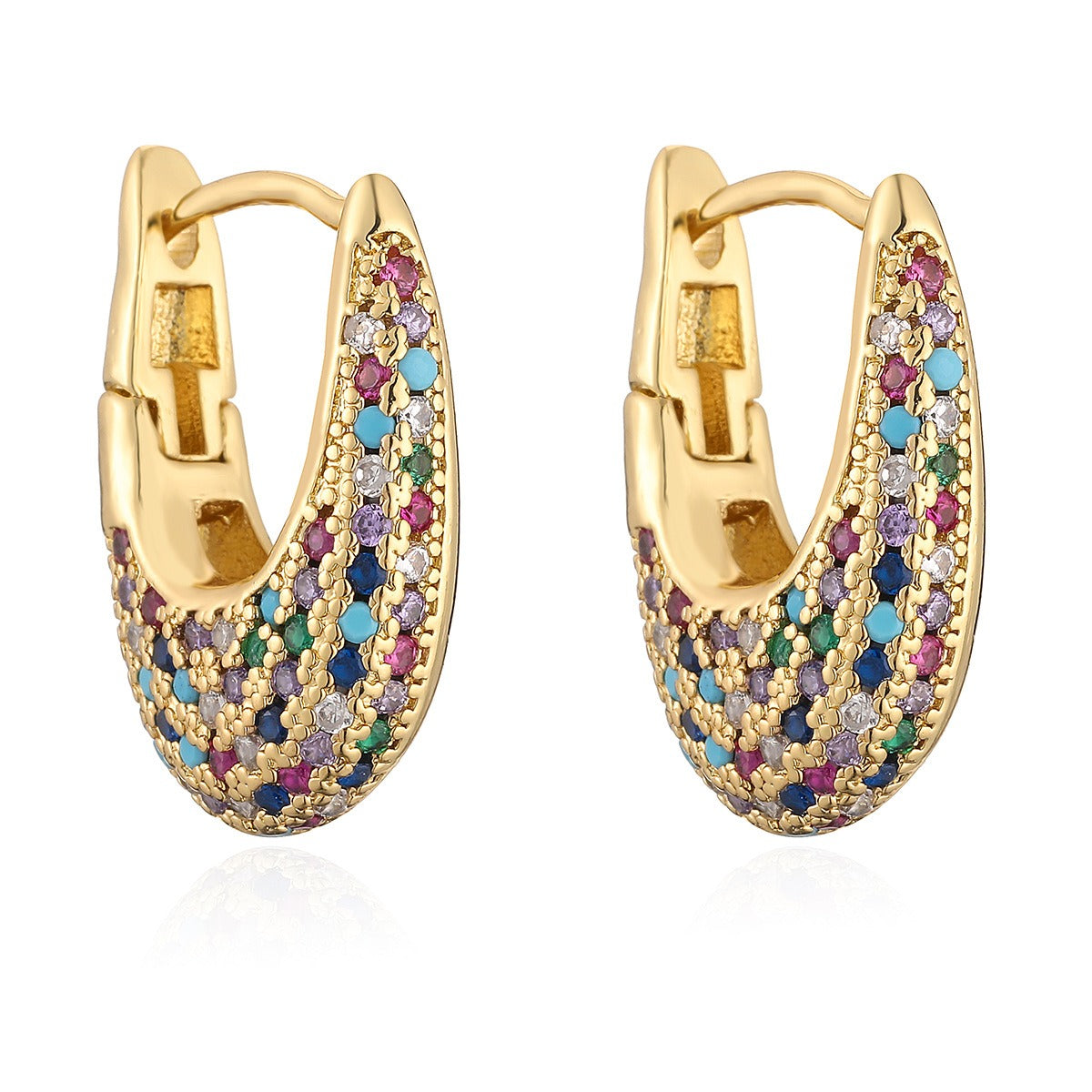 Soraya – Pendientes Elegantes Incrustados de Cristales Coloridos
