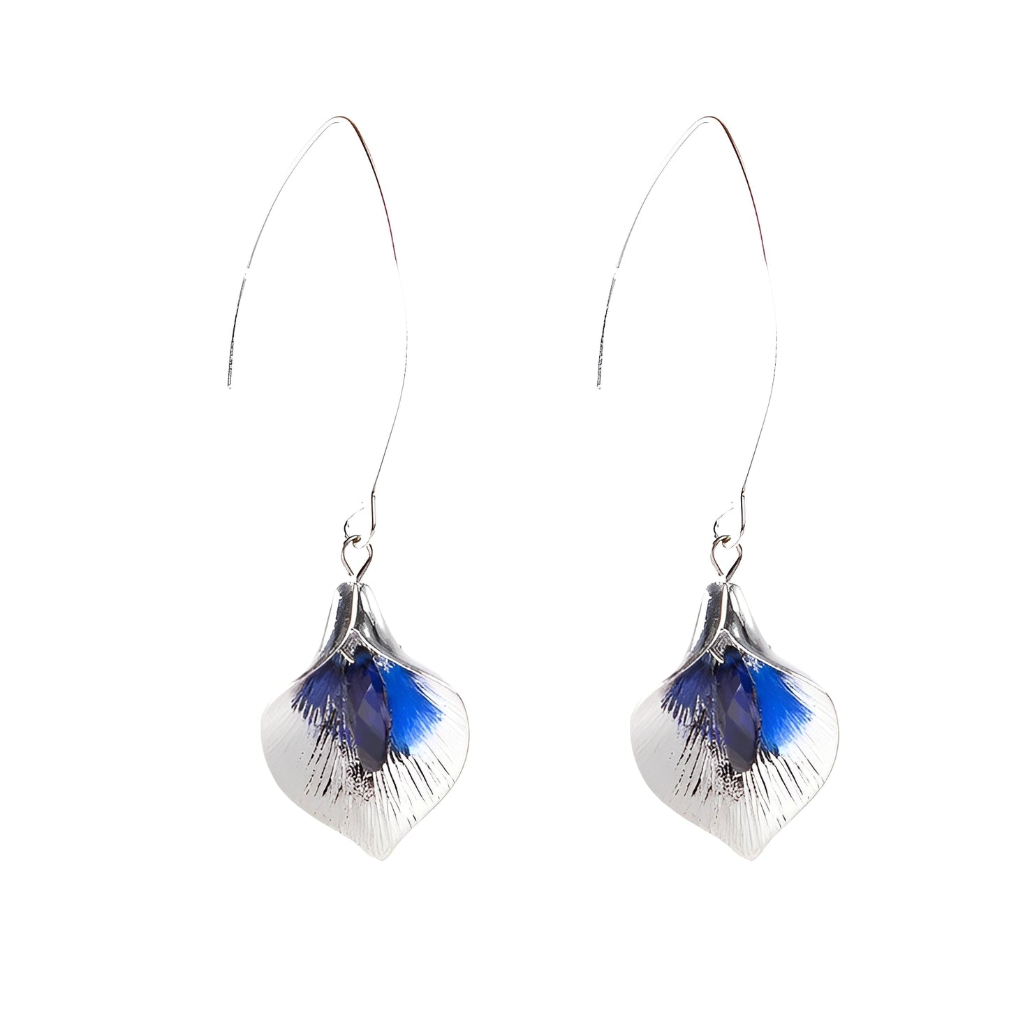 Lyana – Pendientes Plateados con Piedra Azul