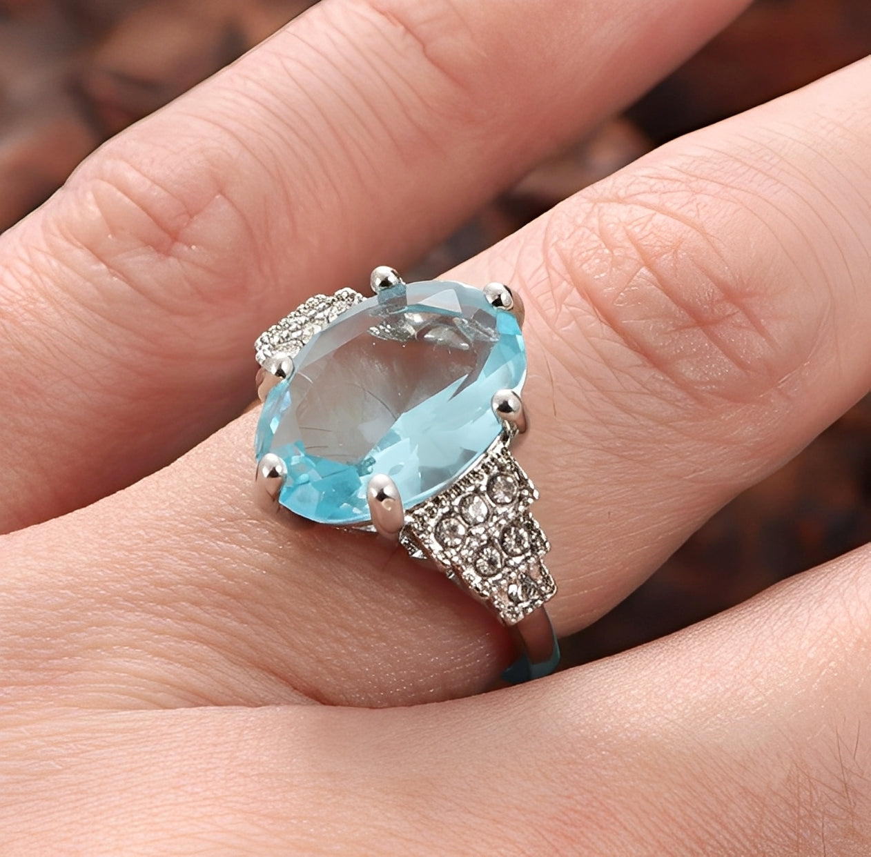 Analisse – Bague Ovale Cristal Azul