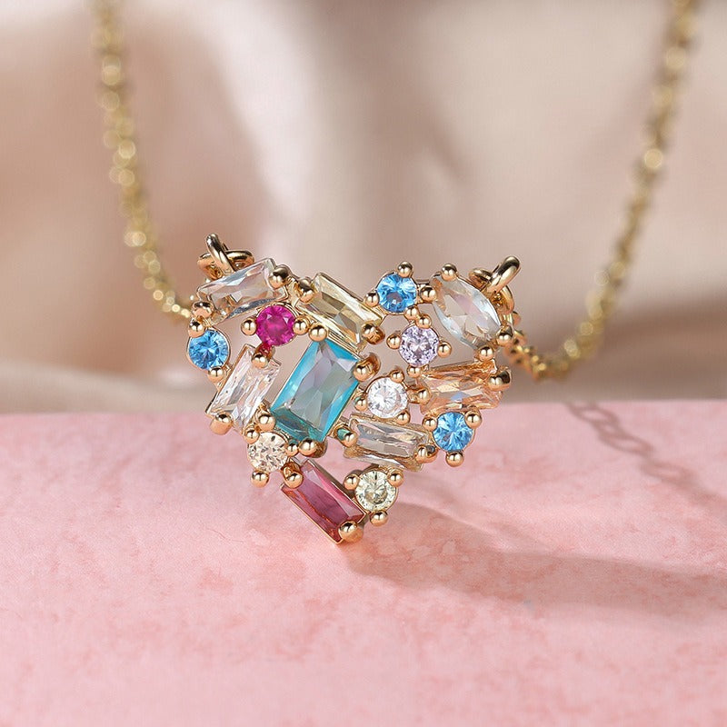 Ariel – Collar Corazón en Cristal Multicolor