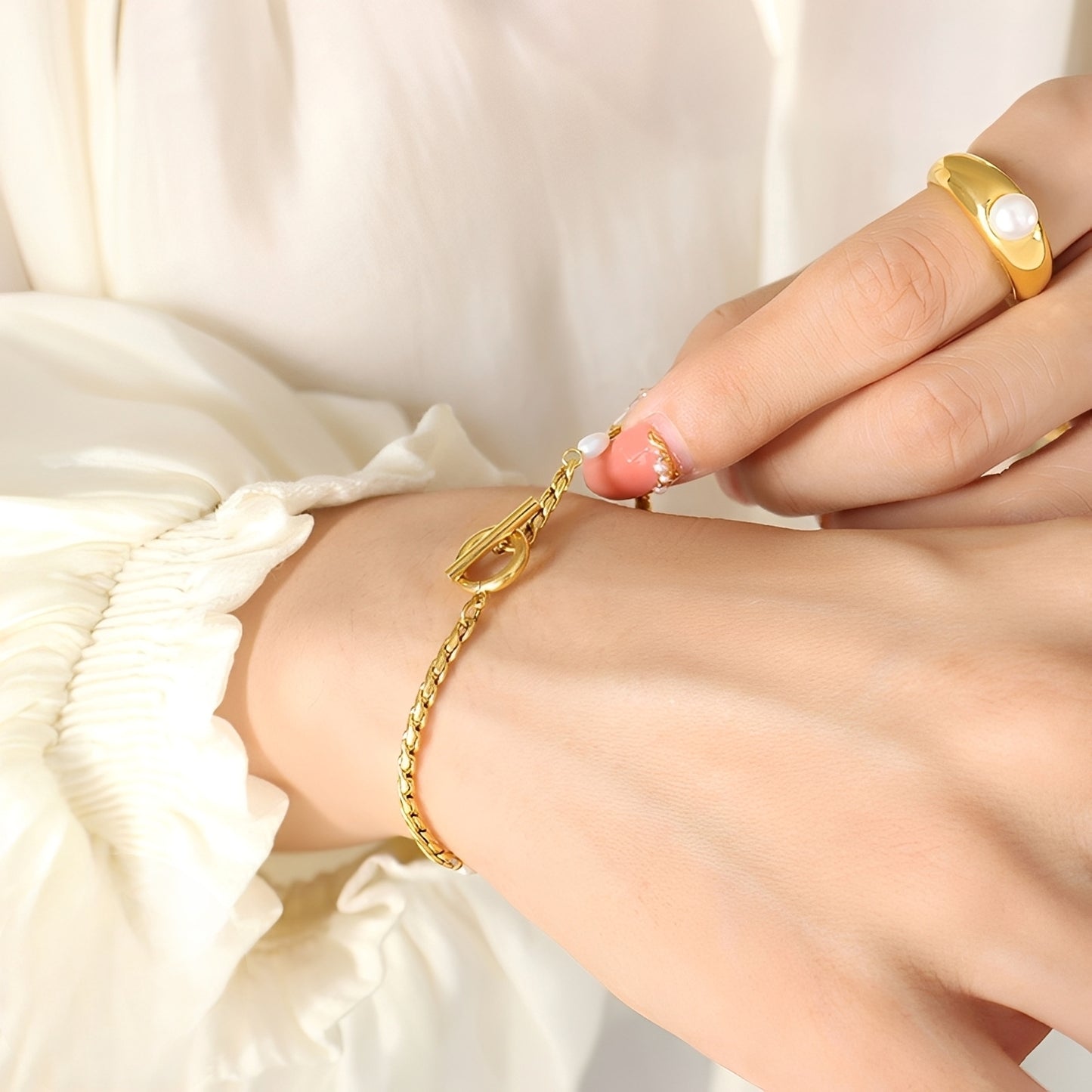 Miley – Pulsera Elegante con Perla de Agua Dulce