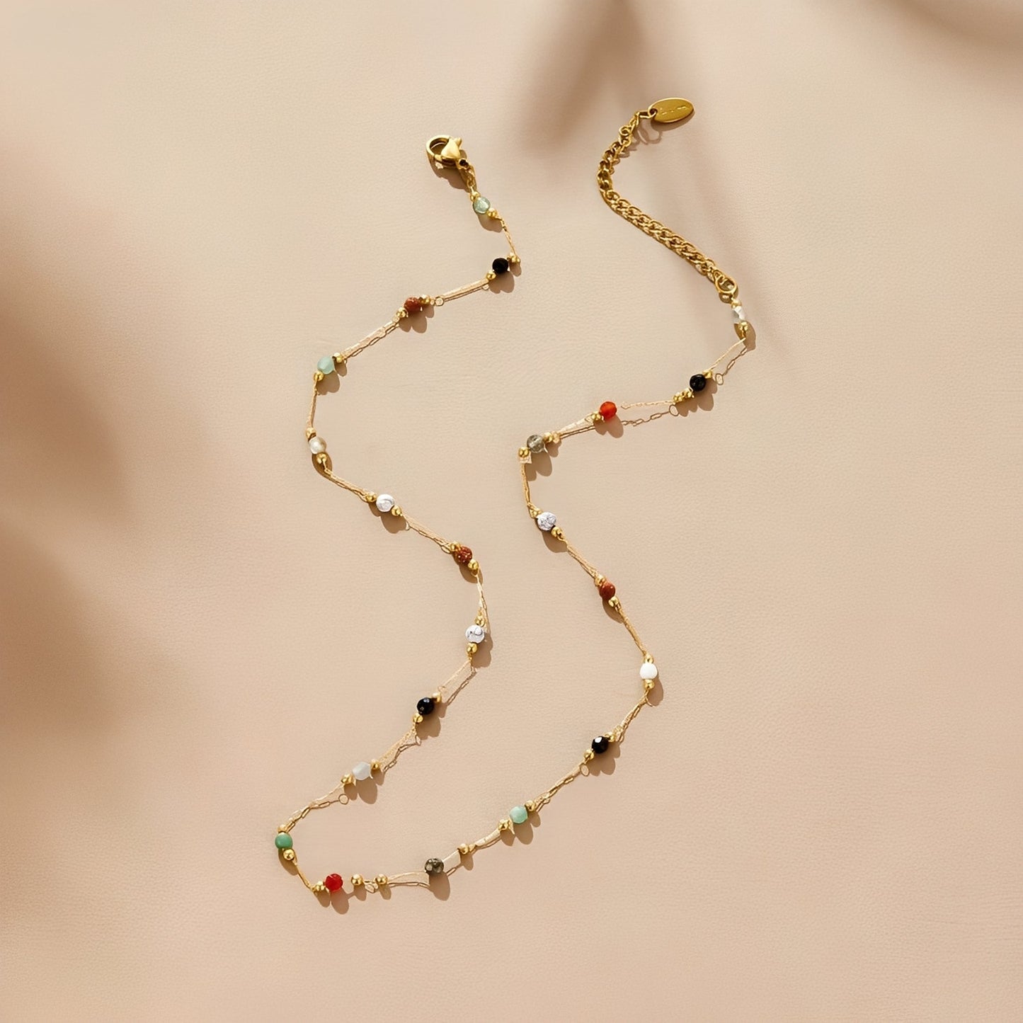 Malou – Collar Eslabones Coloridos con Perlas